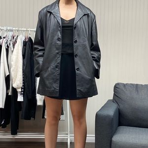 Black leather jacket